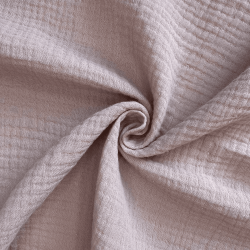Ткань Муслин Жатый, цвет Пыльно-Розовый (на отрез)  в Крымске