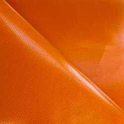Тентовый материал ПВХ 450 гр/м2, Оранжевый (Ширина 160см), на отрез  в Крымске, 450 г/м2, 699 руб