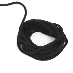 Шнур для одежды тип 2, цвет Чёрный (плетено-вязаный/полиэфир)  в Крымске